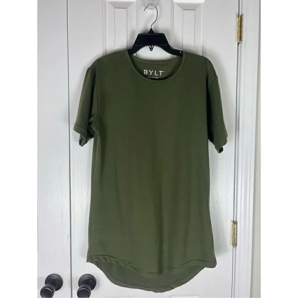 Bylt Mens Drop Cut Tee Green Shirt Size M